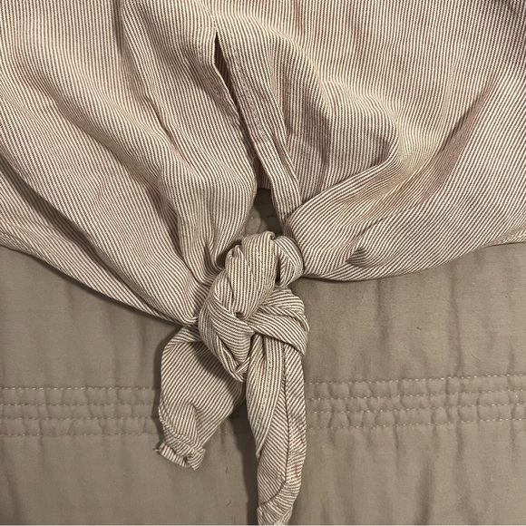 Madewell Mauve and White Striped Short Sleeve Tee - Picture 3 of 5